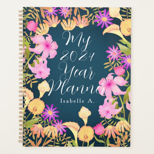 Floral Garden Blue Planner (Front)