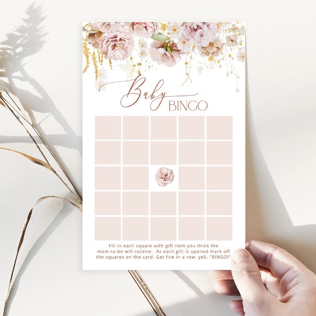 Floral garden boho baby shower bingo game (Creator Uploaded)