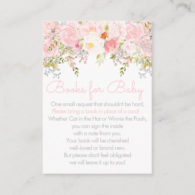 Floral Garden Books For Baby Invitation Insert (Front)