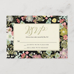 Floral Garden Border Wedding RSVP Response Cards