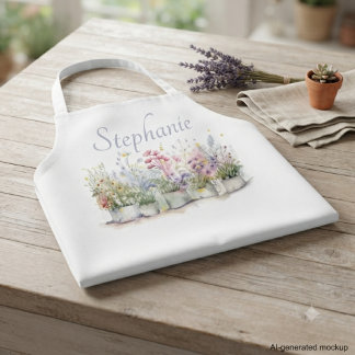 Floral Garden Botanical Name Gift Apron