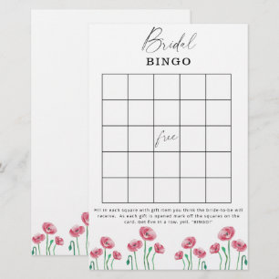 Floral garden bridal shower bingo game