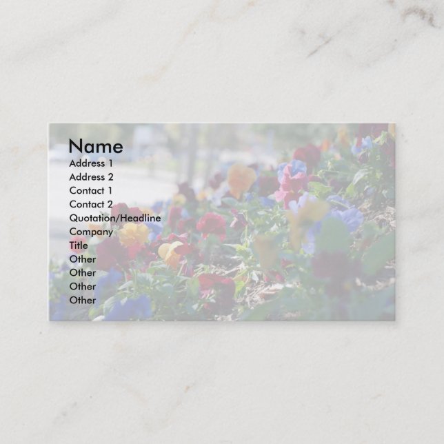 Floral Garden Business Card Large Format (Front)