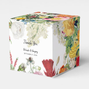 Floral Garden Colourful Flowers Wedding Favour Box
