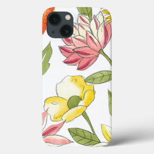 Floral Garden Design with White Background iPhone 13 Case