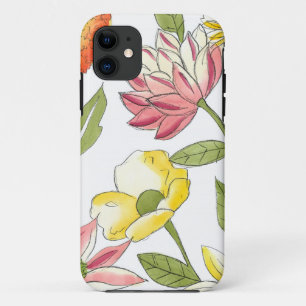Floral Garden Design with White Background iPhone 11 Case