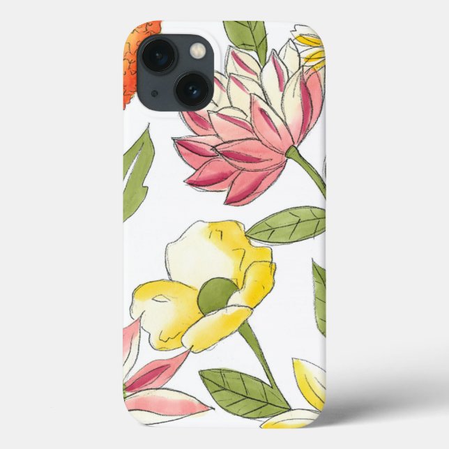 Floral Garden Design with White Background Case-Mate iPhone Case (Back)