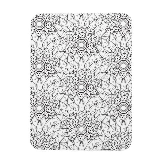 Floral Garden Doodle Magnet (Vertical)