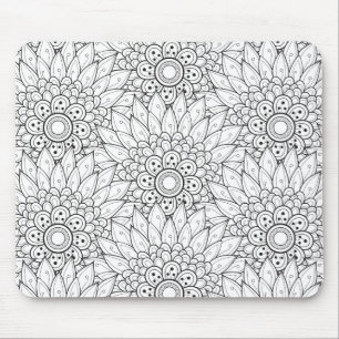 Floral Garden Doodle Mouse Mat