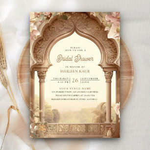 Floral Garden Elephant Indian Palace Bridal Shower Invitation