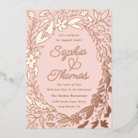 Floral Garden Engaged Couples Shower Rose Gold