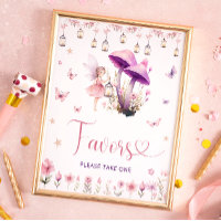 Floral Garden Fairy Favours Please Take One Poster