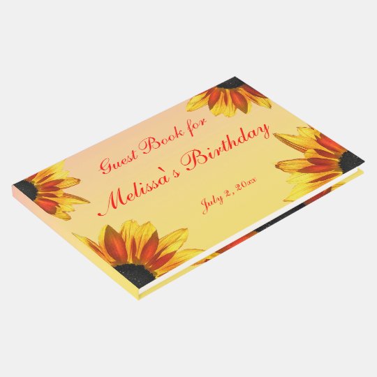 Floral Garden Flowers Birthday Party Guest Book