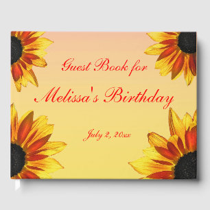 Floral Garden Flowers Birthday Party Guest Book