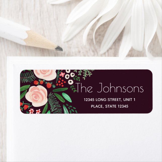 Floral Garden | Holiday Christmas | Address Labels (Insitu)