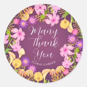 Floral Garden M Classic Round Sticker