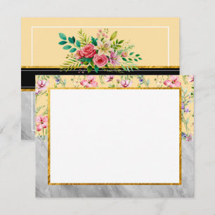 Floral Garden & Marble Desk Stationery Gift Card
