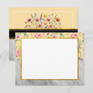 Floral Garden & Marble Desk Stationery Gift Card