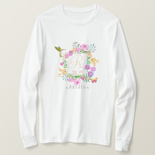 Floral Garden Monogram T-Shirt (Design Front)