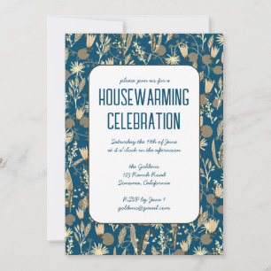 Floral Garden Neutrals Custom HOUSEWARMING PARTY Invitation
