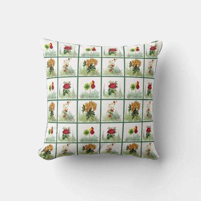 Floral Garden Pattern Cushion (Front)