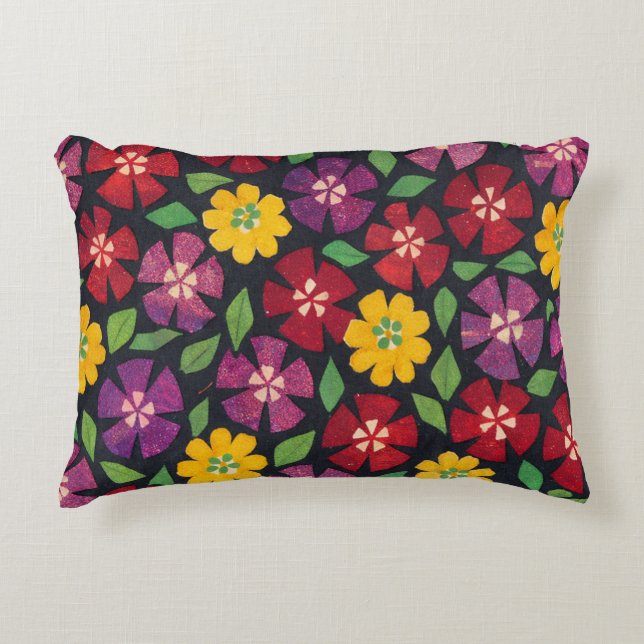 Floral Garden Pattern Decorative Cushion (Front)