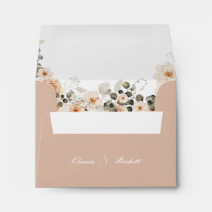 Floral Garden Peach Self Addressed Reply Envelope