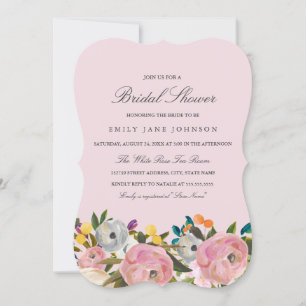 Floral Garden Pink Bridal Shower Invite