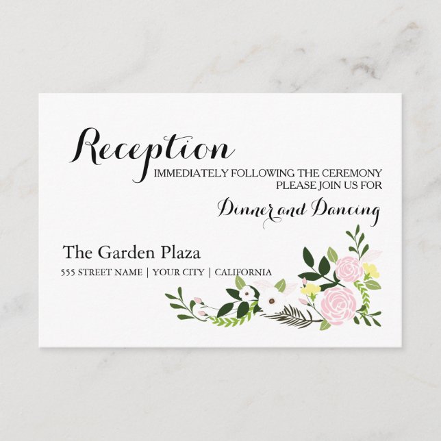Floral Garden Reception Card (Front)