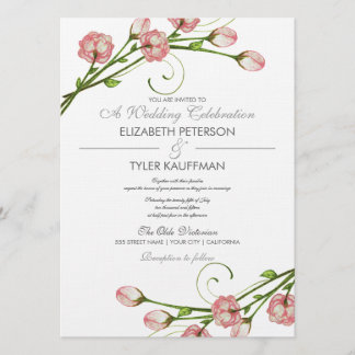 Floral Garden Roses Wedding Invitation