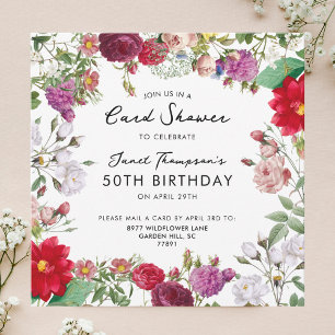 Floral Garden Shower by Mail Birthday Invitation