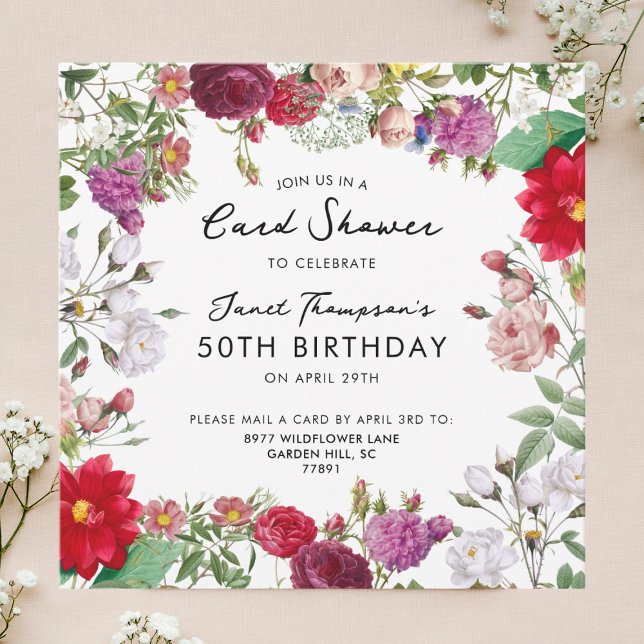 Floral Garden Shower by Mail Birthday Invitation (Creator Uploaded)