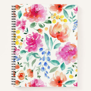 floral garden spiral note book