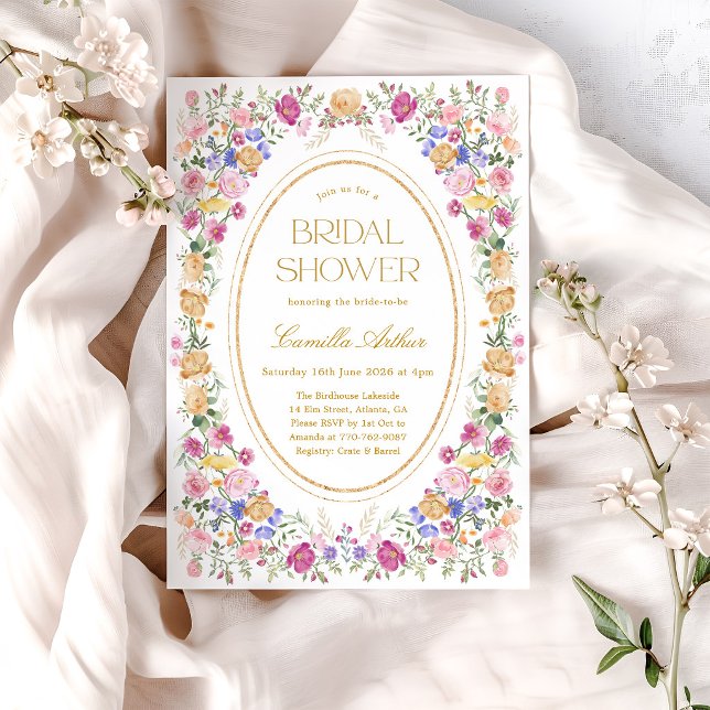 Floral Garden Spring Bridal Shower Invitation (Creator Uploaded)