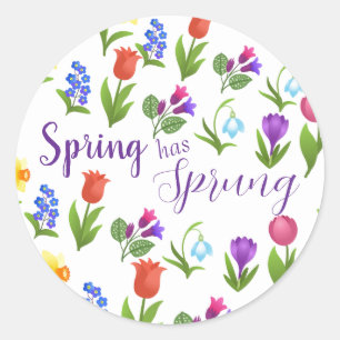 Floral Garden Spring Has Sprung  Classic Round Sticker