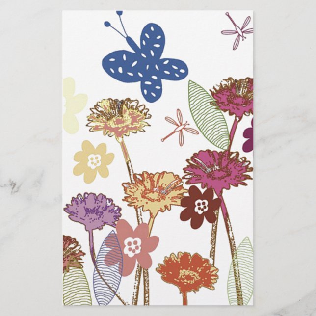 Floral Garden Stationery (Front)