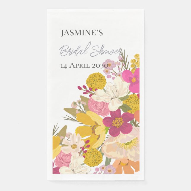  Floral Garden Summer Bridal Shower    Napkin (Front)
