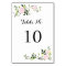 Floral Garden Table Number Card -white