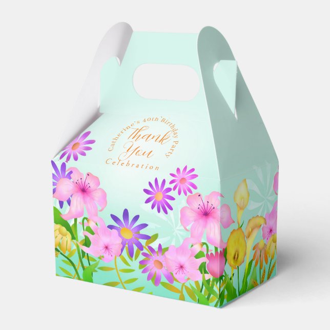 Floral Garden Tent Favour Box (Front Side)
