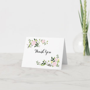 Floral Garden Thank You Notes -white