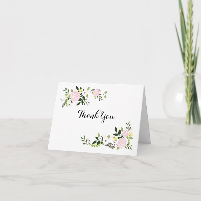 Floral Garden Thank You Notes -white (Front)