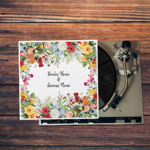 Floral Garden Vinyl Record Album Cover Wedding  Envelope