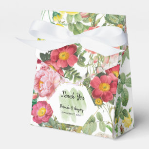 Floral Garden, Watercolor & Geometric Wedding Favour Box