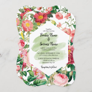 Floral Garden, Watercolor & Geometric Wedding Invi Invitation