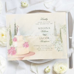 Floral garden wedding decoration invitation