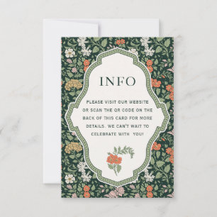 Floral Garden Wedding Info QR Code Enclosure Card
