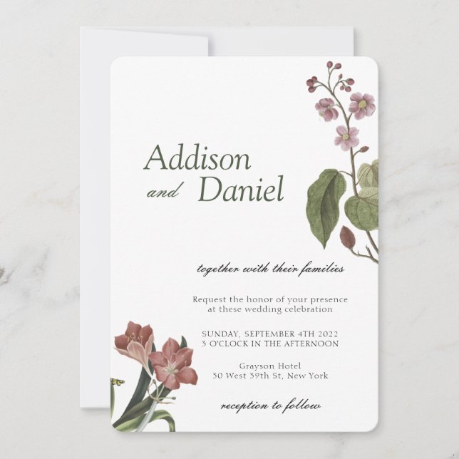 Floral Garden Wedding Invitation (Front)