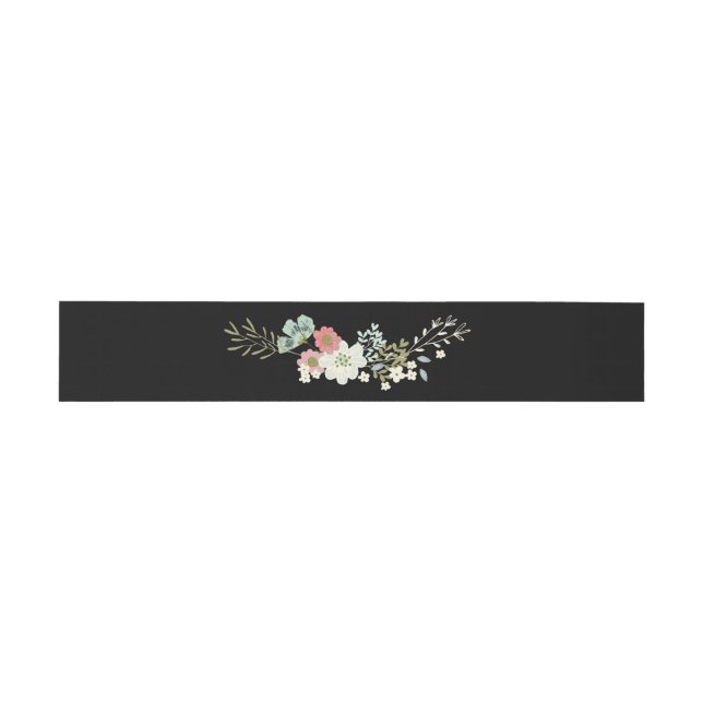 Floral Garden Wedding Napkin Bands Invitation Belly Band (Flat)