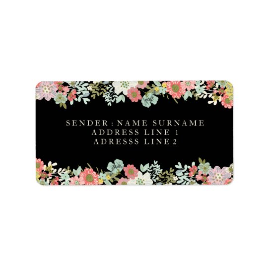 Floral Garden Wedding Return Address Labels