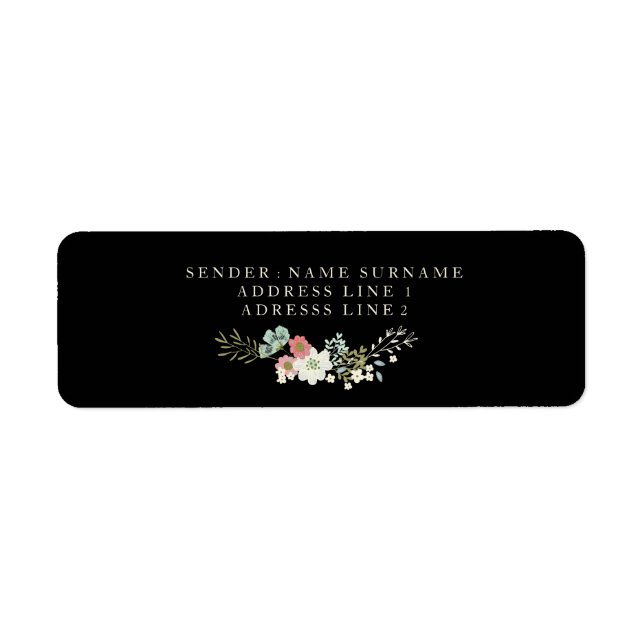 Floral Garden Wedding Return Address Labels (Front)